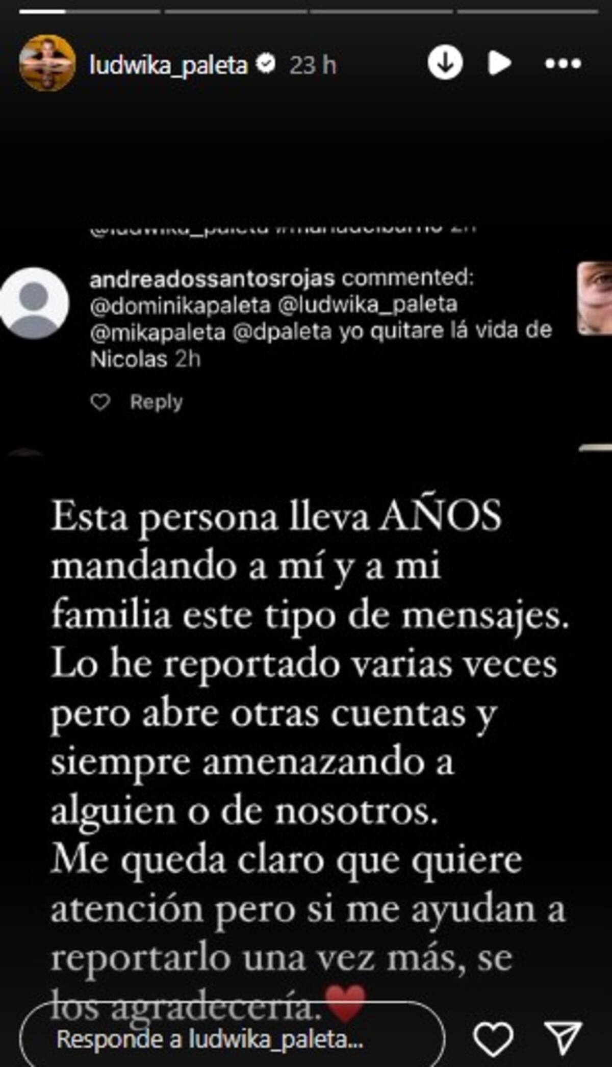 Ludwika Paleta denuncia amenazas en redes sociales / Instagram: @ludwika_paleta