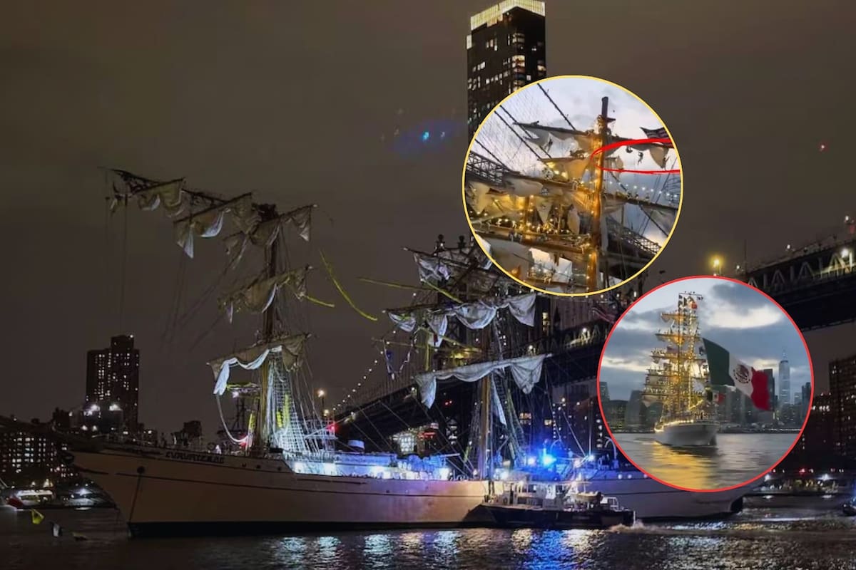 Nuevo reporte explica qué pasó con el buque Cuauhtémoc que se estrelló con el puente de Brooklyn hace unos meses