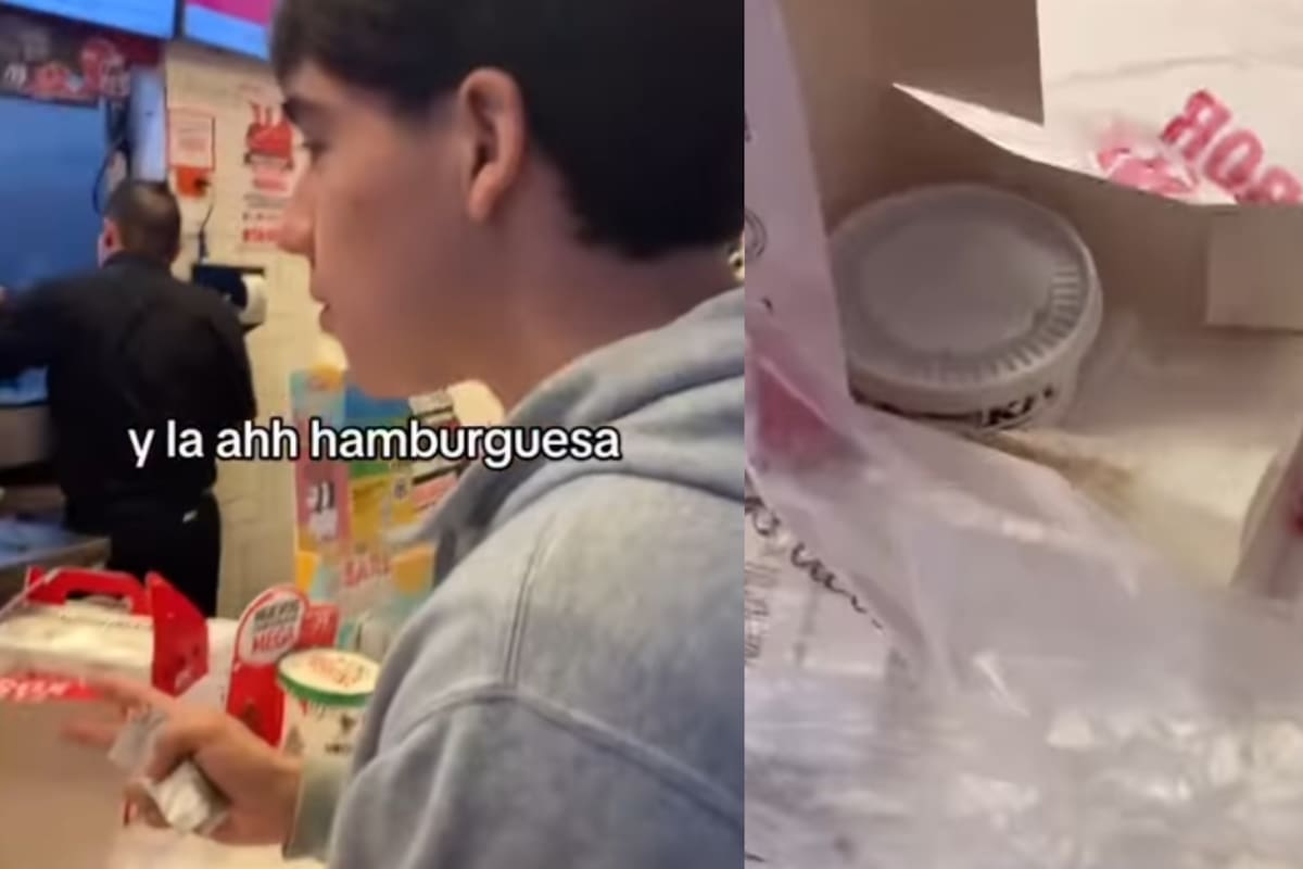 “Oye, ¿y la hamburguesa?”: joven recibe un empaque vacío en KFC y lo graba para evidenciarlo