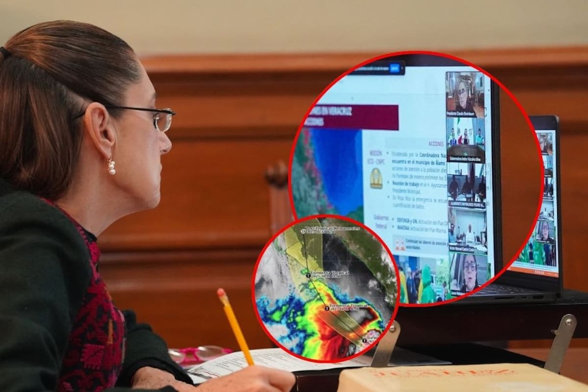 Claudia Sheinbaum encabeza reunión virtual con gobernadores y dependencias federales para coordinar atención a emergencias por lluvias intensas que afectan al país