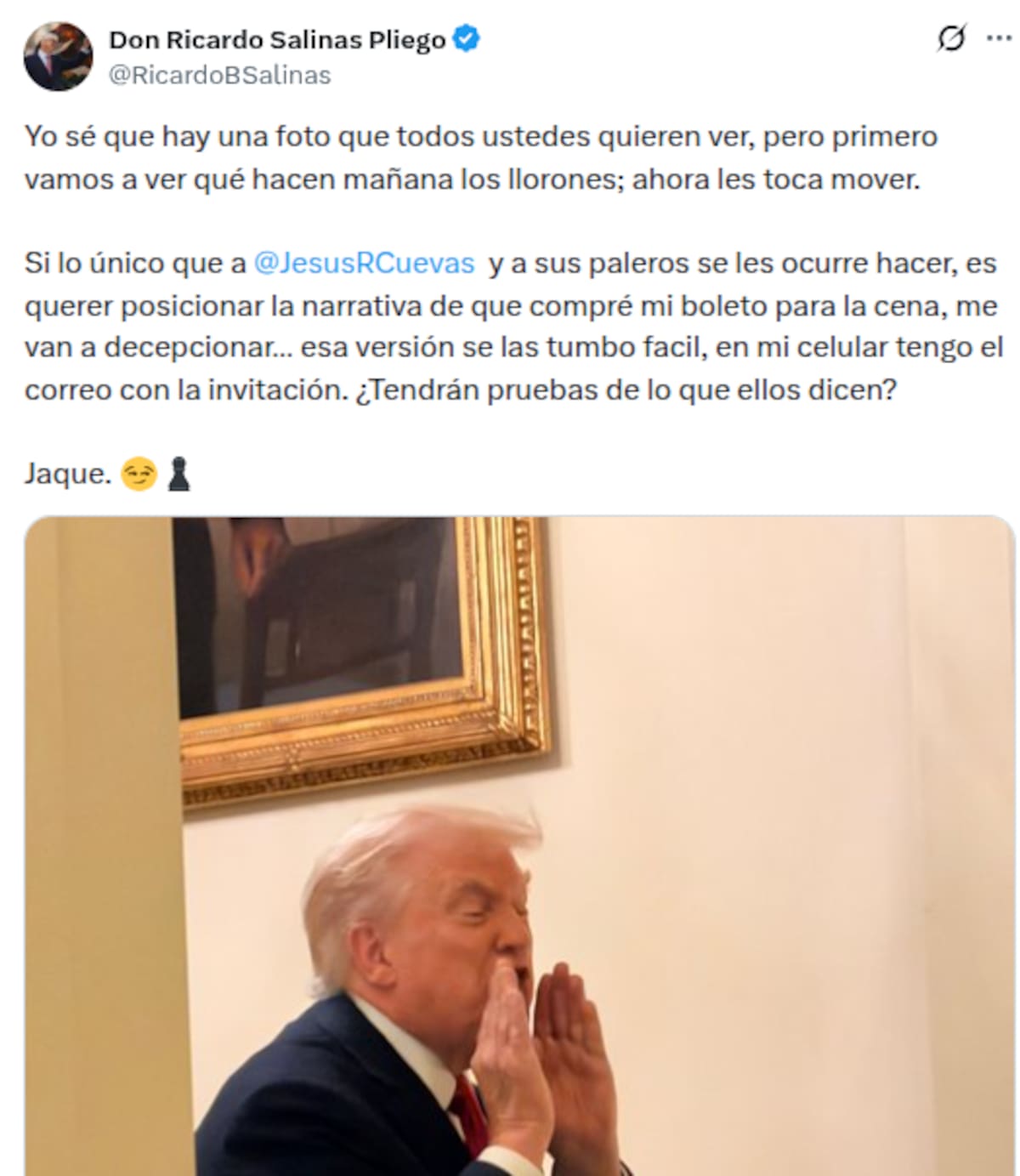 Ricardo Salinas Pliego se defendió de los "paleros". | Captura de pantalla