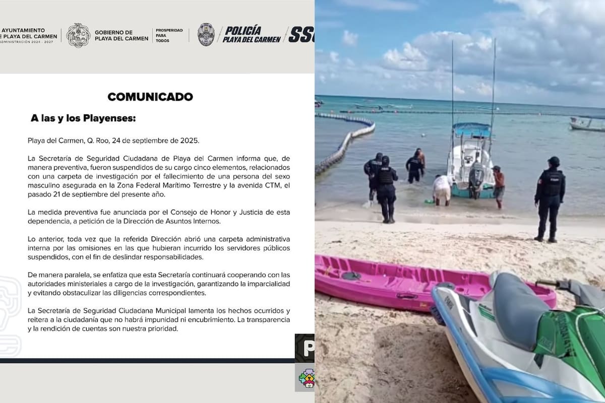 Separan a 5 policías por muerte de pescador en Playa del Carmen; acta de defunción contradice versión oficial