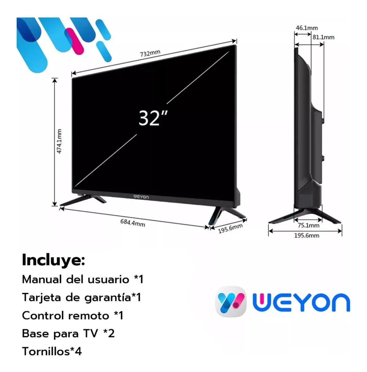 Smart TV Weyon de 32 pulgadas (modelo 32WDSNMX) | MErcado Libre