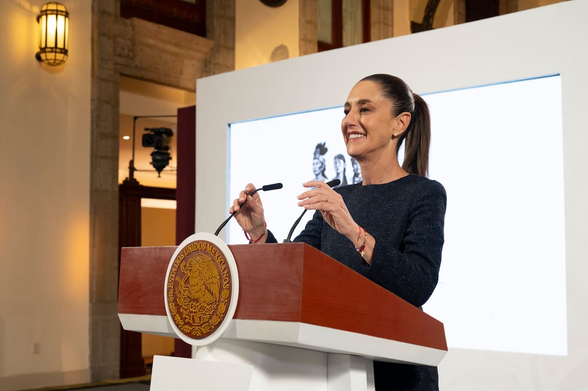 La presidenta Claudia Sheinbaum en su 'Conferencia del Pueblo' del 18 de julio del 2025. | Crédito: Presidencia