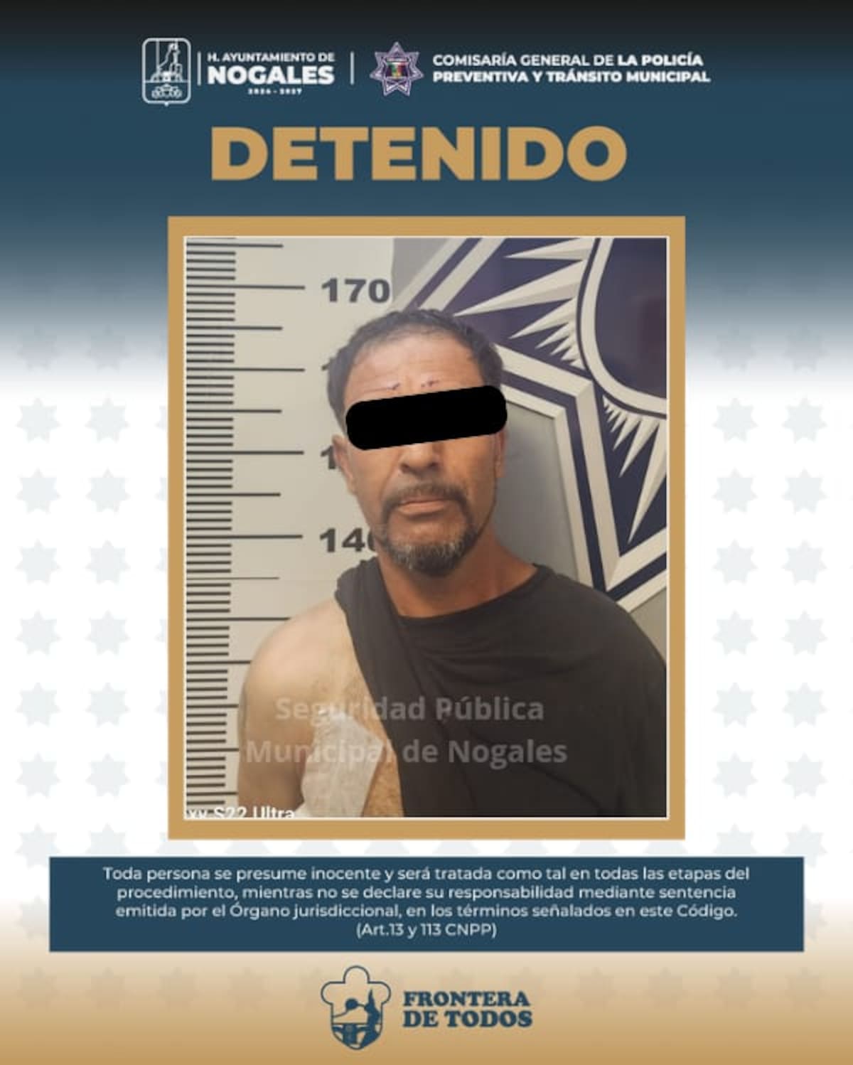 Detienen a hombre por allanamiento y amenazas en vivienda de Nogales