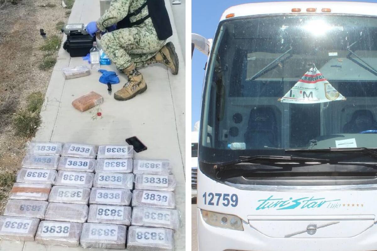 Procesan a dos por transportar cocaína en autobús del INM