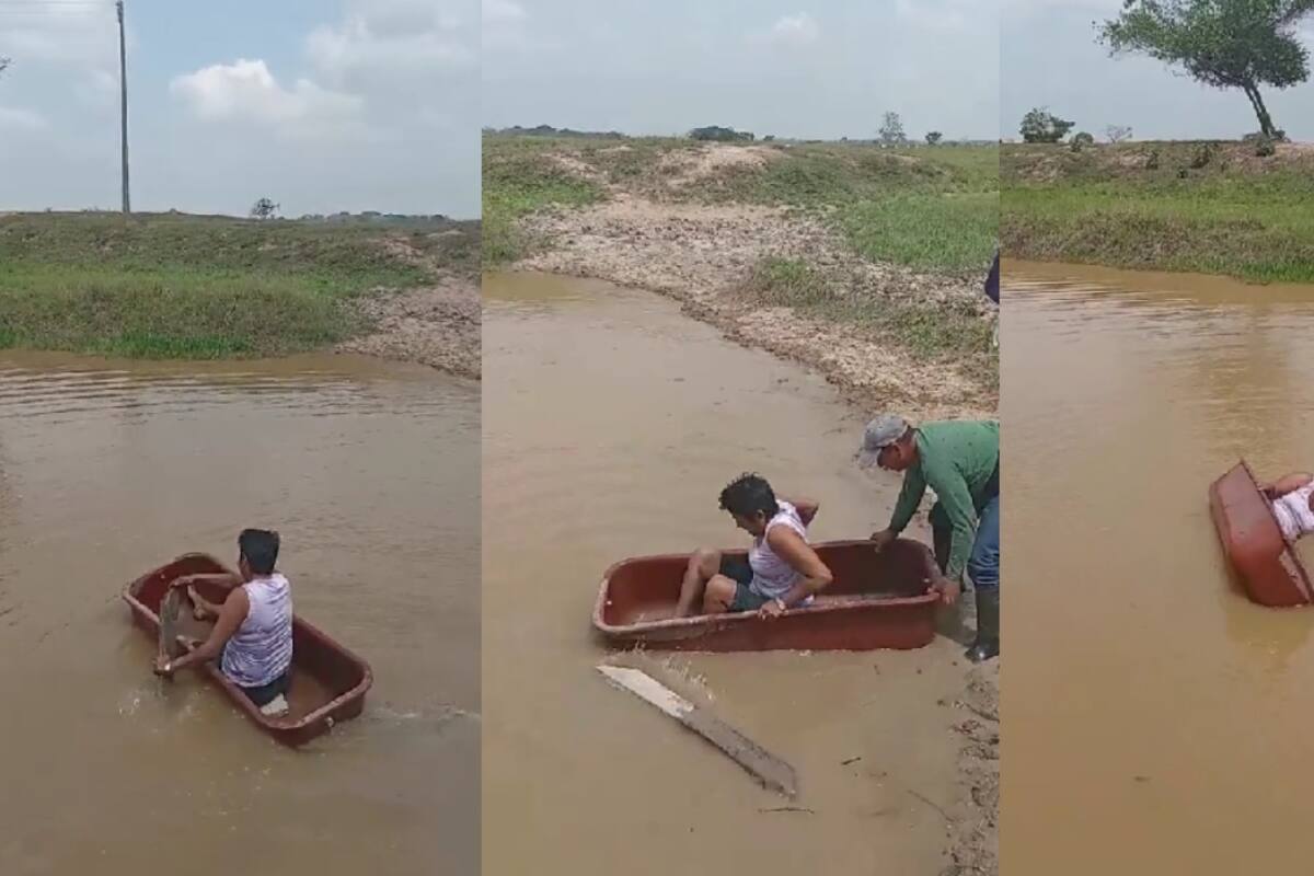 VIDEO: esta mujer se empeña en navegar por el agua como si tuviera un kayak y sufre una cómica caída