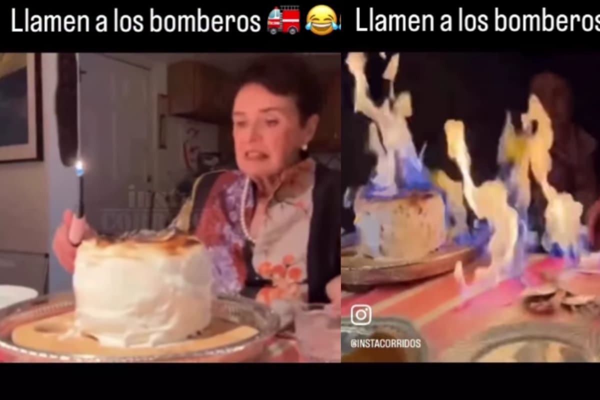 Por poco incendian todo su comedor: Mujer provoca una llamarada al soplar su pastel de cumpleaños y el caos se vuelve viral.