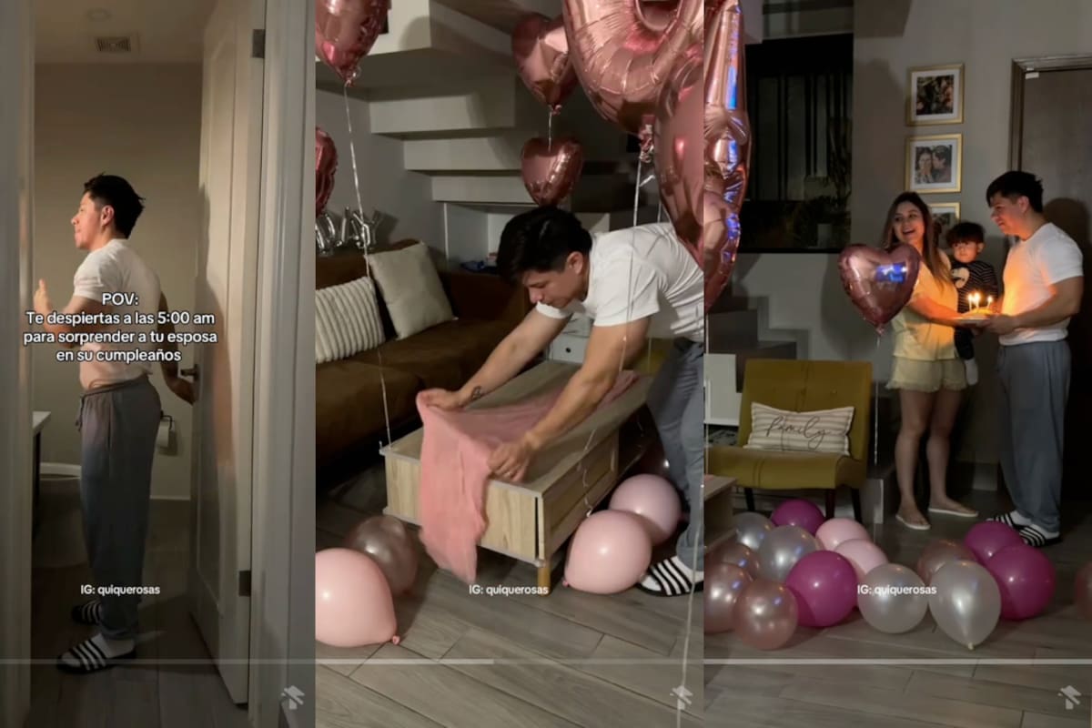 Hombre conquista las redes por la gran sorpresa que le regaló a su esposa por su cumpleaños (VIRAL)