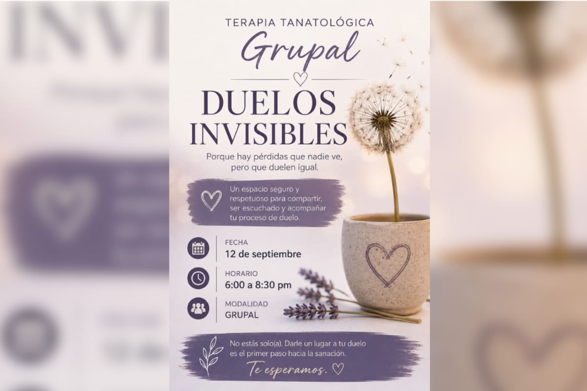 Taller de tanatología “Duelos Invisibles” ofrecerá un espacio para afrontar diferentes tipos de pérdida