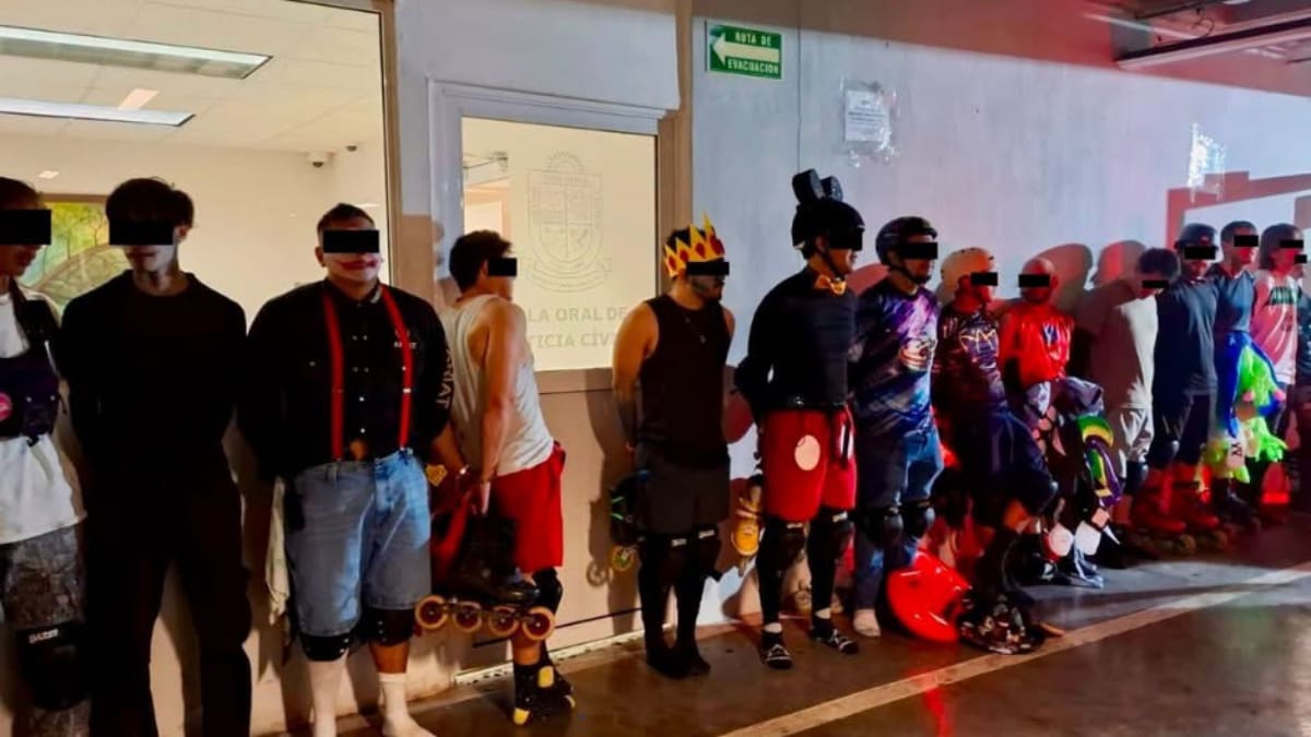 Autoridades municipales intervinieron durante un recorrido de patinadores en San Pedro Garza García, Nuevo León. Secretaría de Seguridad Pública de San Pedro