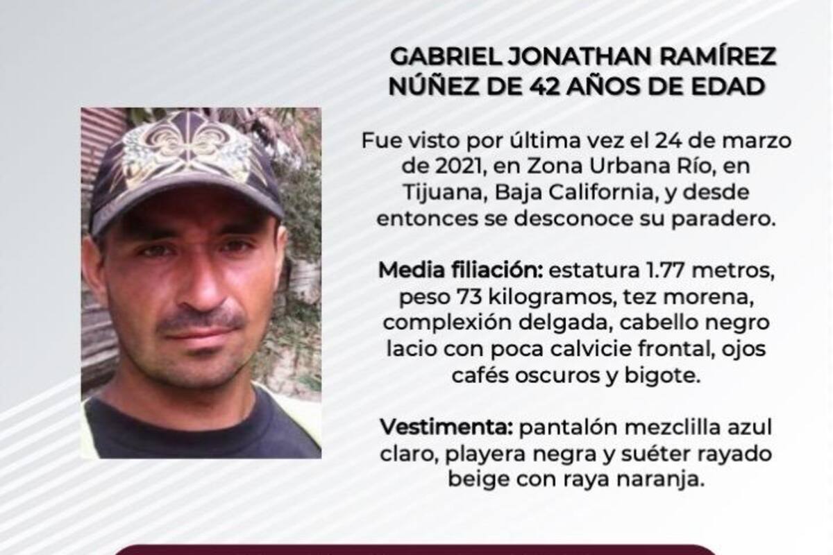 Se busca a Gabriel Jonathan Ramírez Núñez de 42 años