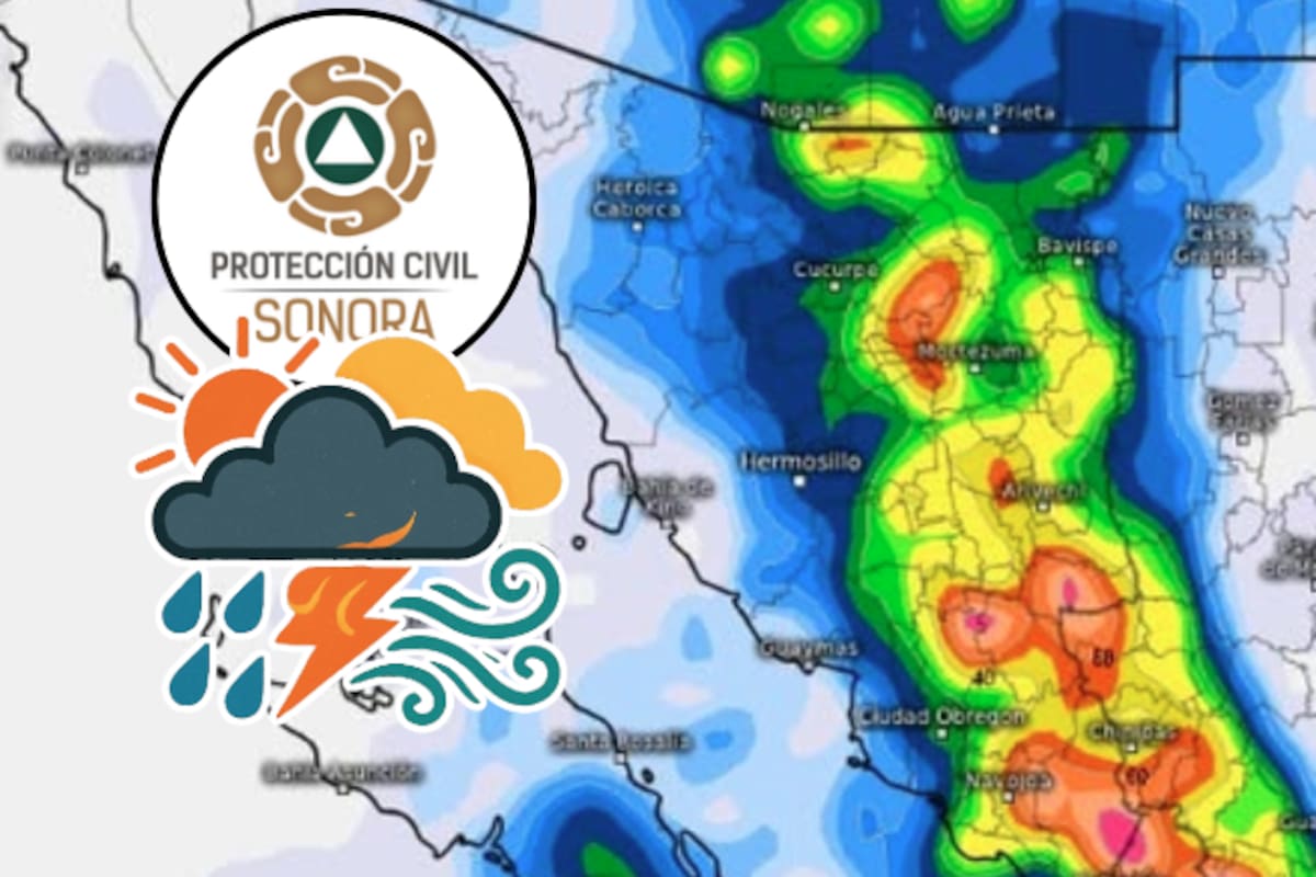 Granizada, rayos y calor extremo: Sonora se prepara para un fin de semana con tormentas severas