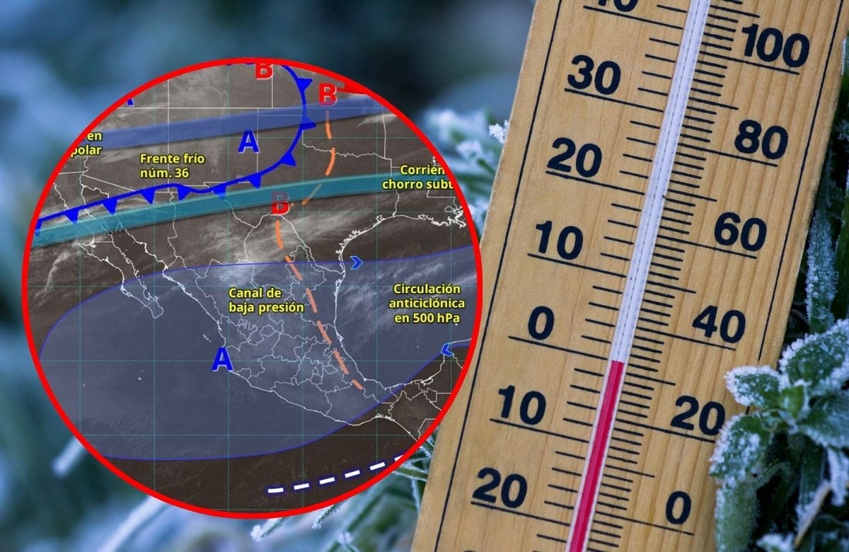Frente frío 36 provocará vientos de hasta 90 km/h, posible caída de nieve y oleaje elevado, mientras continúa la onda de calor con temperaturas de hasta 40 grados en gran parte de México