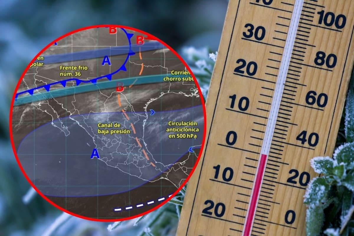 Frente frío 36 provocará vientos de hasta 90 km/h, posible caída de nieve y oleaje elevado, mientras continúa la onda de calor con temperaturas de hasta 40 grados en gran parte de México