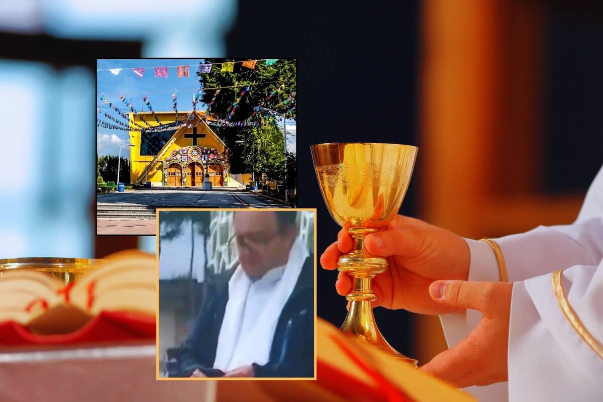 Sacerdote llegó tarde y borracho a oficiar misa de la Virgen de Guadalupe en Edomex; feligreses le reclamaron y él se fue contra una mujer que lo estaba grabando (VIDEO)