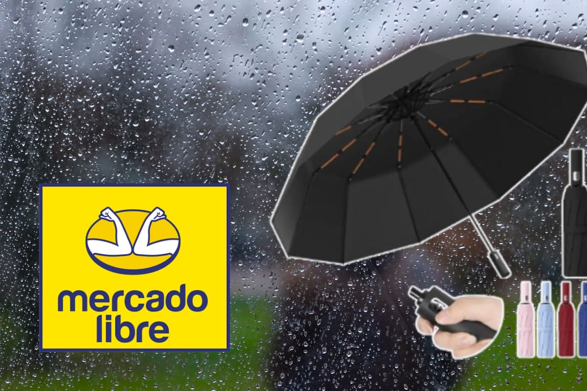 Este paraguas con protección UV, 12 varillas reforzadas y apertura automática cuesta 143 pesos en Mercado Libre y acumula más de 11 mil opiniones positivas