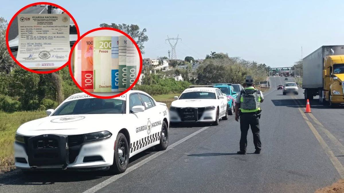 La sanción puede ser de $2,262.80 a $3,394.20 pesos, según información oficial. | Foto: Guardia Nacional/Gemini/Freepik