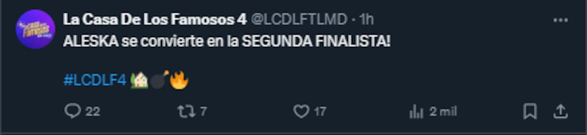 Aleska, segunda finalista de LCDLF 4