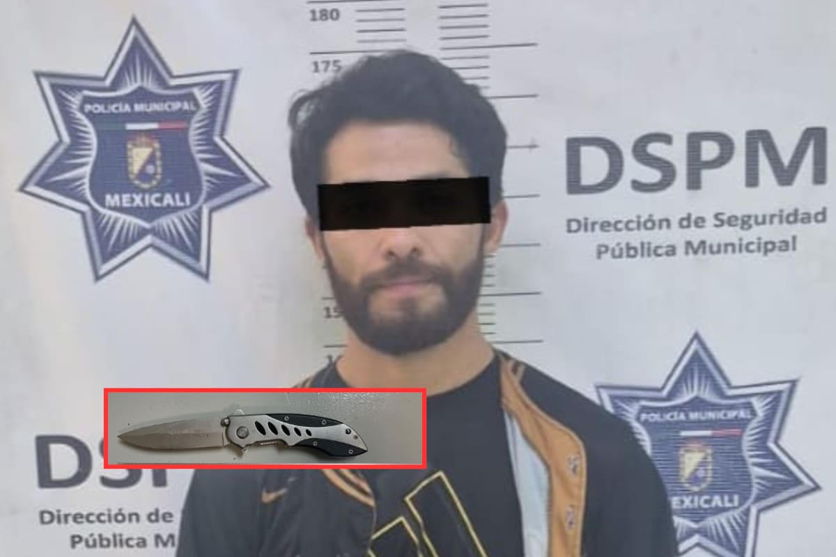 Una navaja lo delató; lo señalan por tres asaltos violentos a farmacias en Mexicali