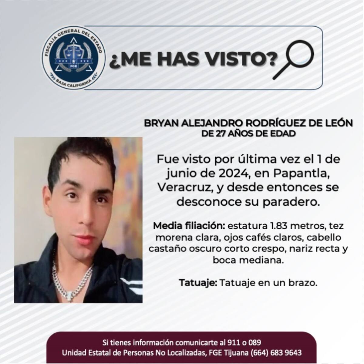 Fue visto por última vez el 1 de junio de 2024.