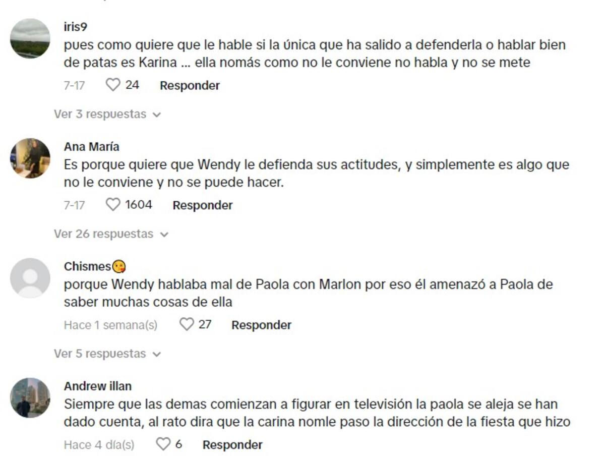 Paola podría estar molesta con Wendy / TikTok: @bony144.3