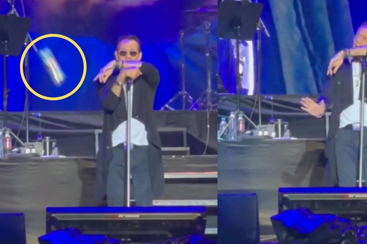 Marc Anthony es golpeado por una botella en pleno concierto