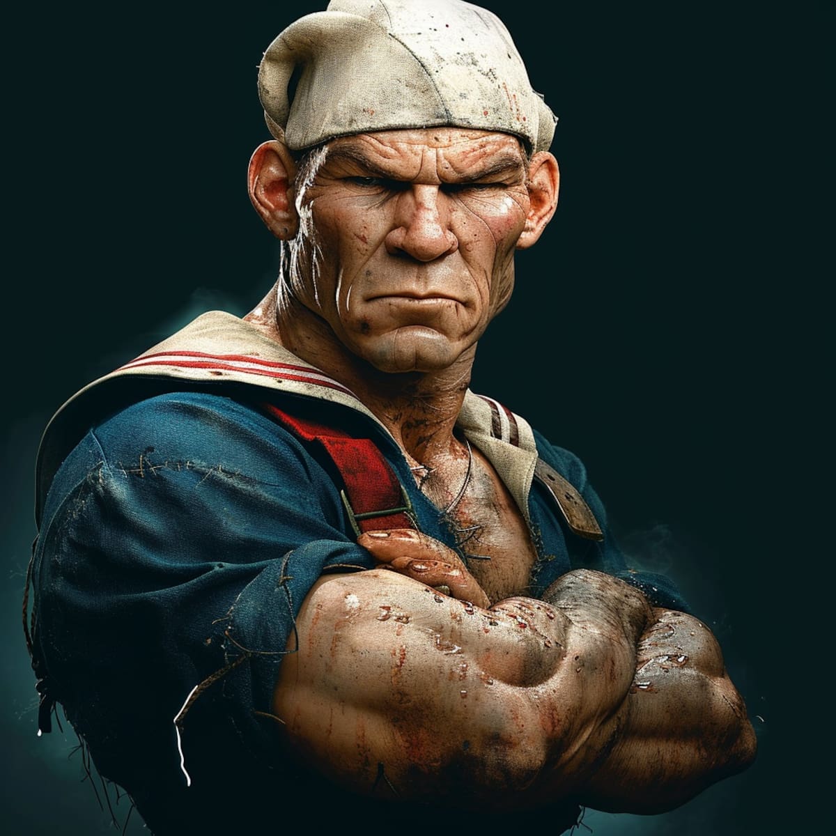 Así se vería Popeye el marino en la vida real según la Inteligencia Artificial de Midjourney