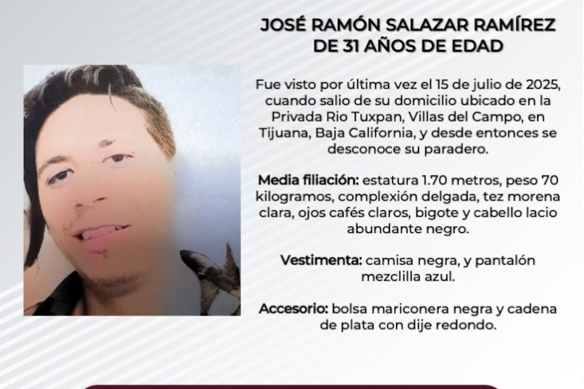 Se busca a José Ramón Salazar Ramírez de 31 años