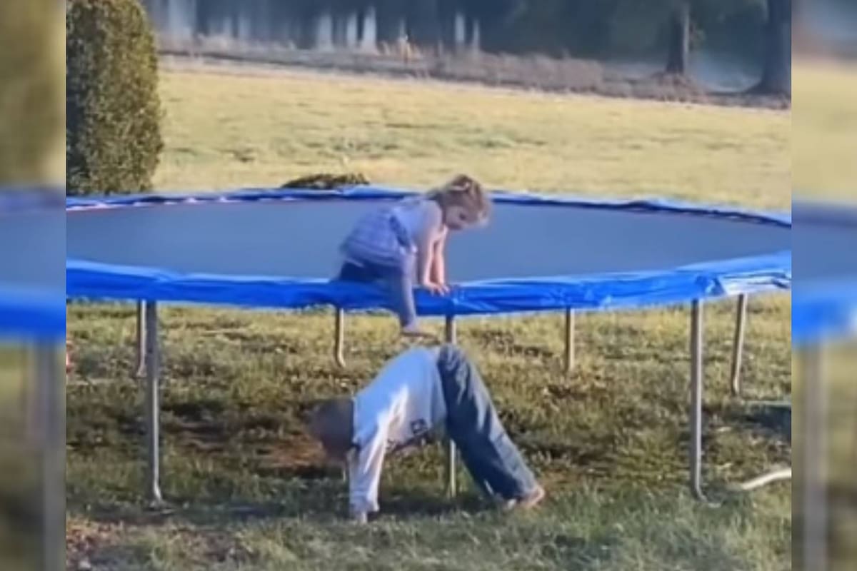 VIDEO VIRAL: Mira cómo este hermano mayor ayuda a su hermanita a bajar de un trampolín
