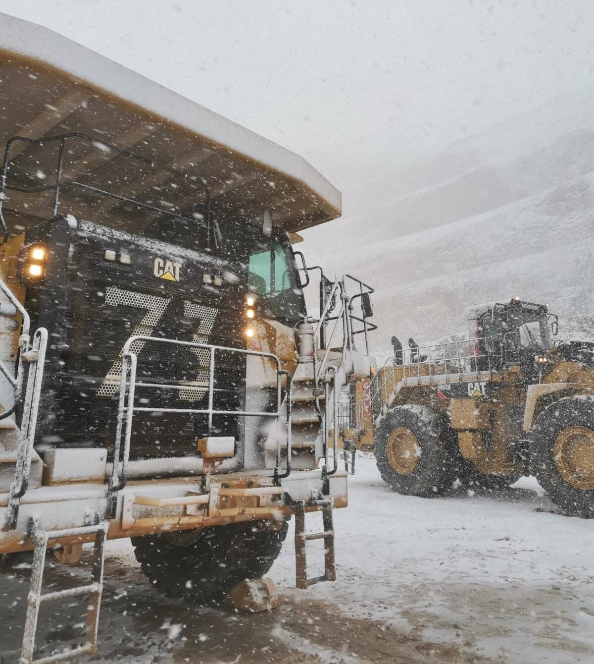 En la Mina La Yaqui Grande y MinaMulatos, en la Sierra de Sonora,
también se registró caída de nieve. FOTO: MINAS DE ORO NACIONAL, FILIAL DE