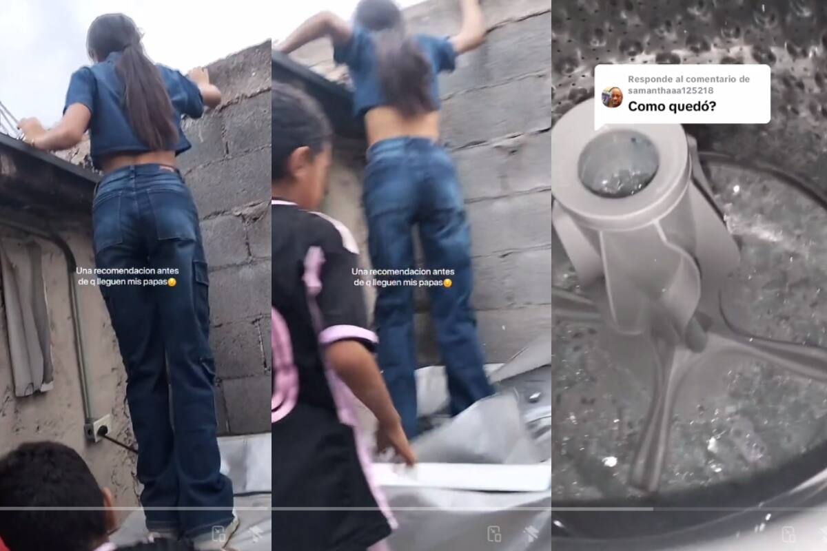 Niños intentan recuperar una pelota del techo, ¡pero terminan rompiendo una lavadora!