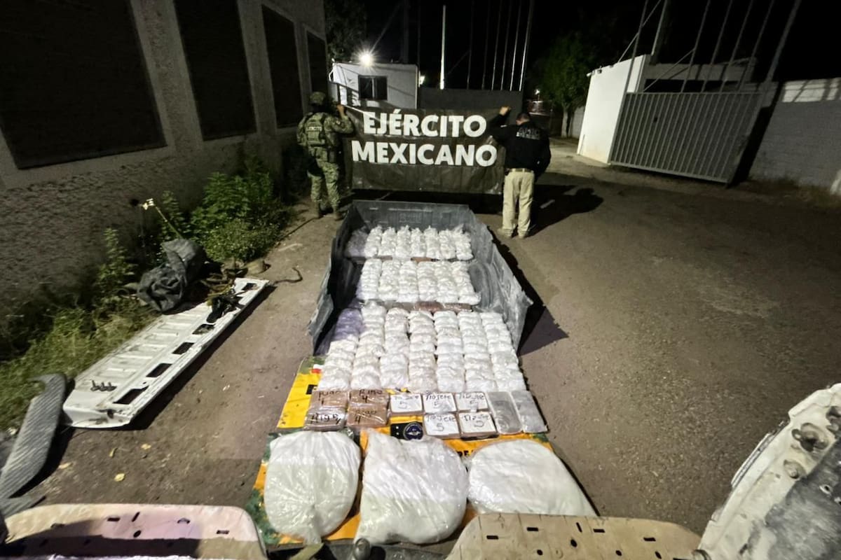 Ejército Mexicano y AMIC aseguran más de 149 kilogramos de droga en Cajeme