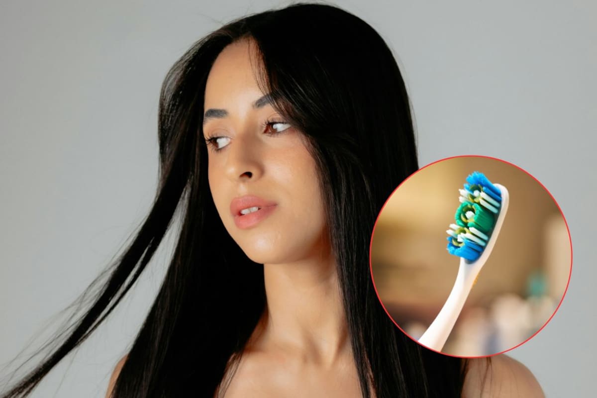 El hack del cepillo de dientes con aceite para domar baby hairs