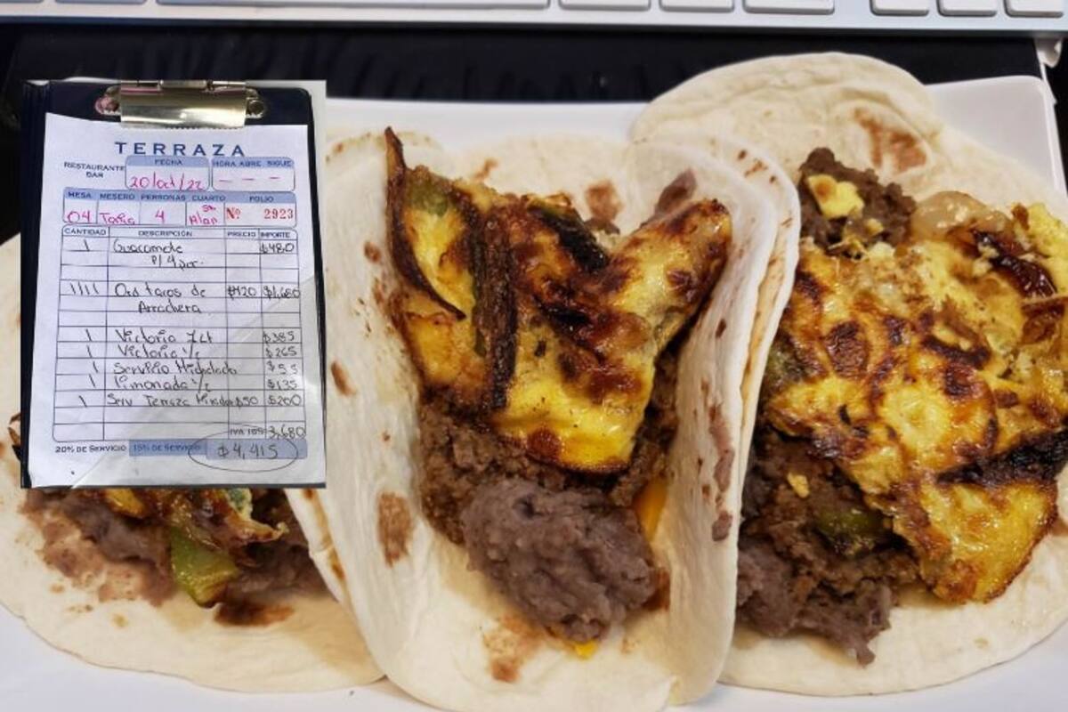 ¿Un taco por casi 500 pesos? Mujer denuncia que le vieron “la cara de turista” en terraza de la CDMX
