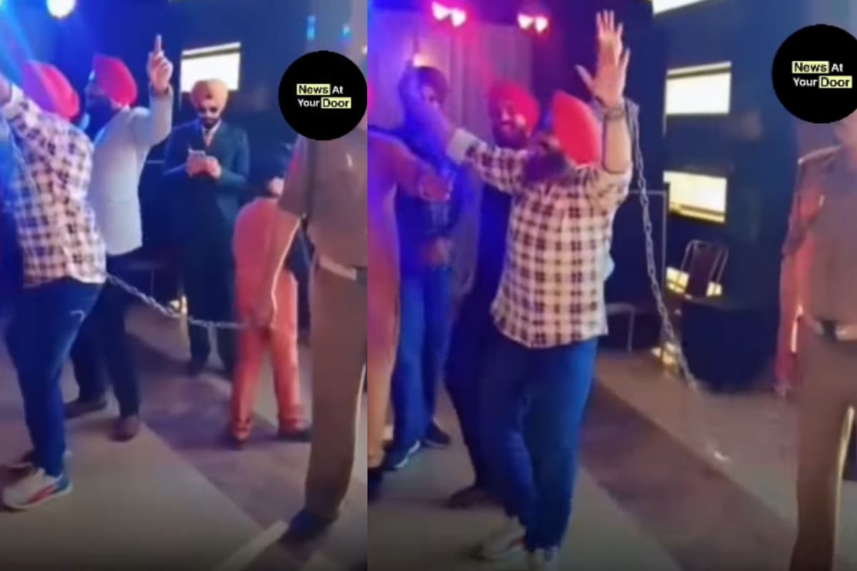 Hombre recibe permiso especial de la cárcel para asistir a la boda de su amigo y llega a la ceremonia esposado y escoltado por un policía