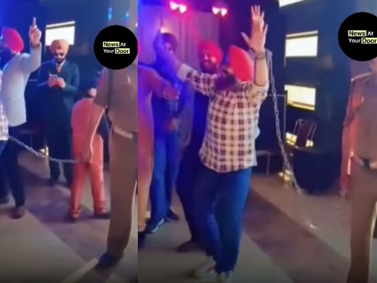 Hombre recibe permiso especial de la cárcel para asistir a la boda de su amigo y llega a la ceremonia esposado y escoltado por un policía