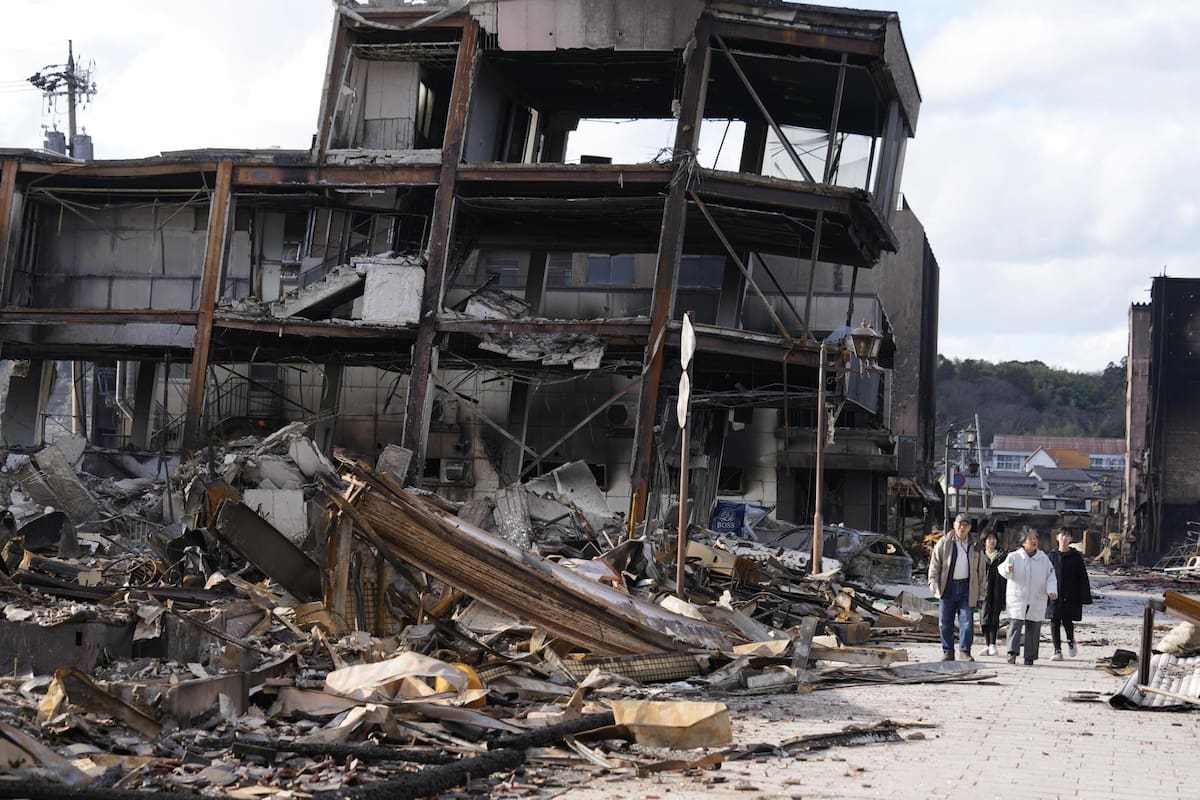 Imagen de archivo de un terremoto registrado en Wajima, prefectura de Ishikawa (Japón), el 4 de enero de 2024. | Crédito: EFE/EPA/Franck Robichon