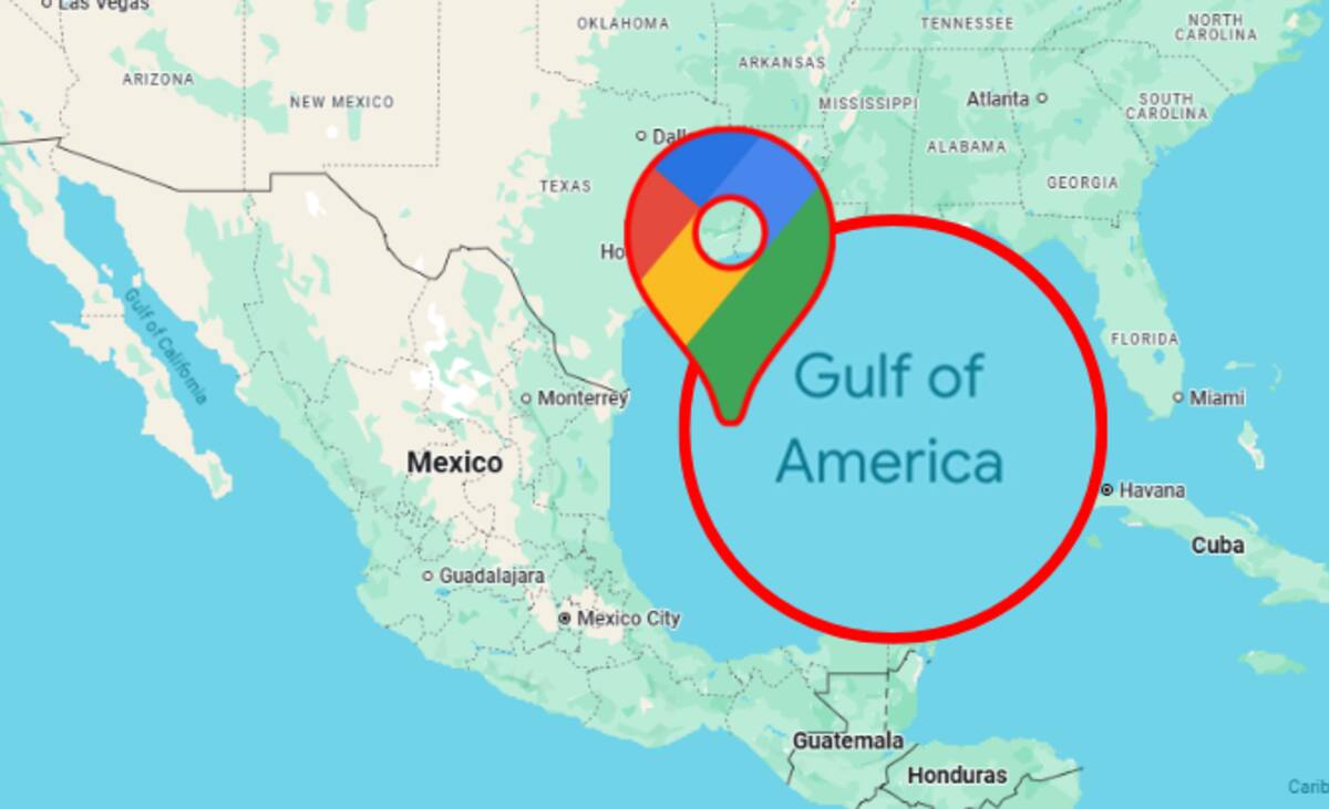 Google Maps actualiza el nombre del Golfo de México a “Golfo de América” en Estados Unidos