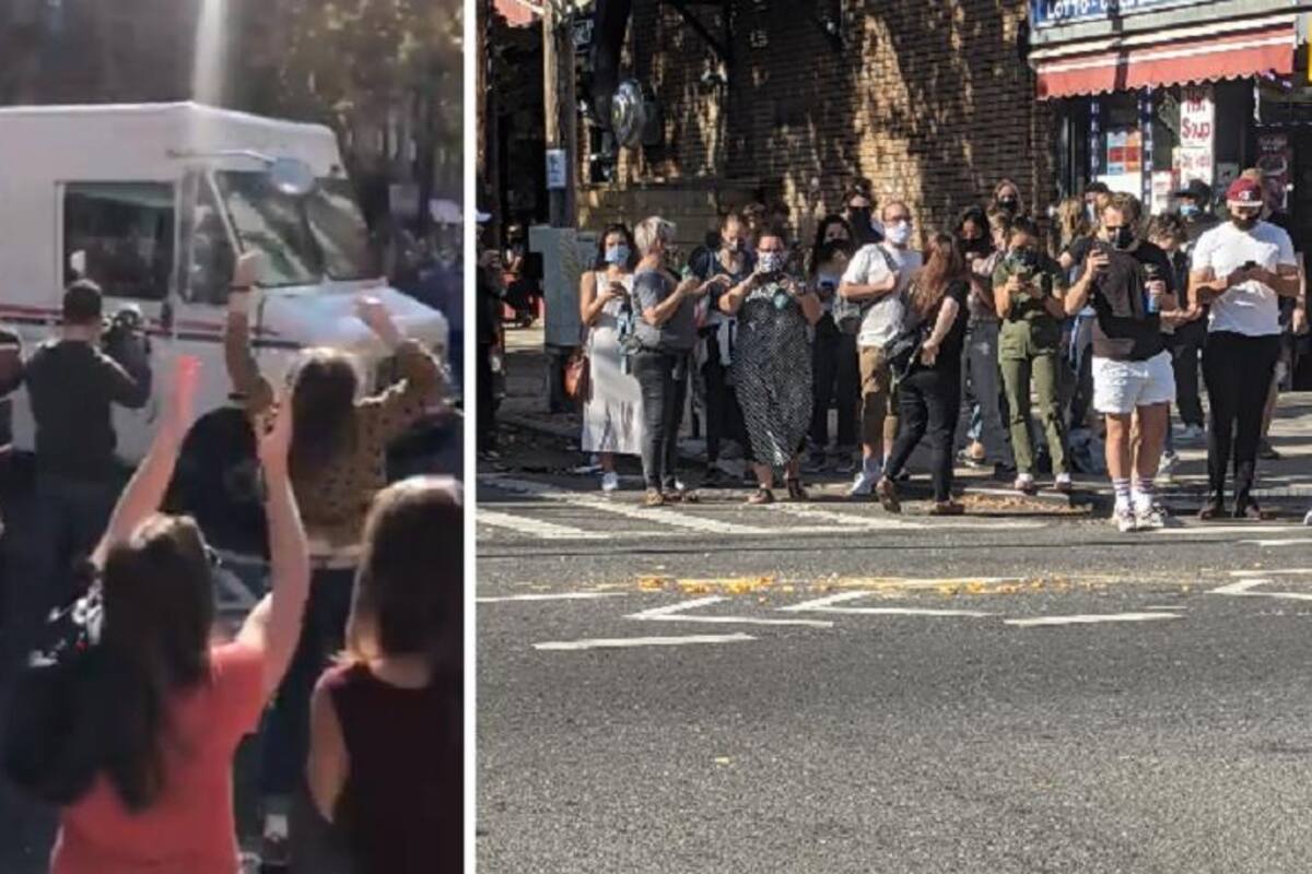 ¡Aplastan Cheetos! Camión de Servicio Postal se une a festejo por victoria de Biden