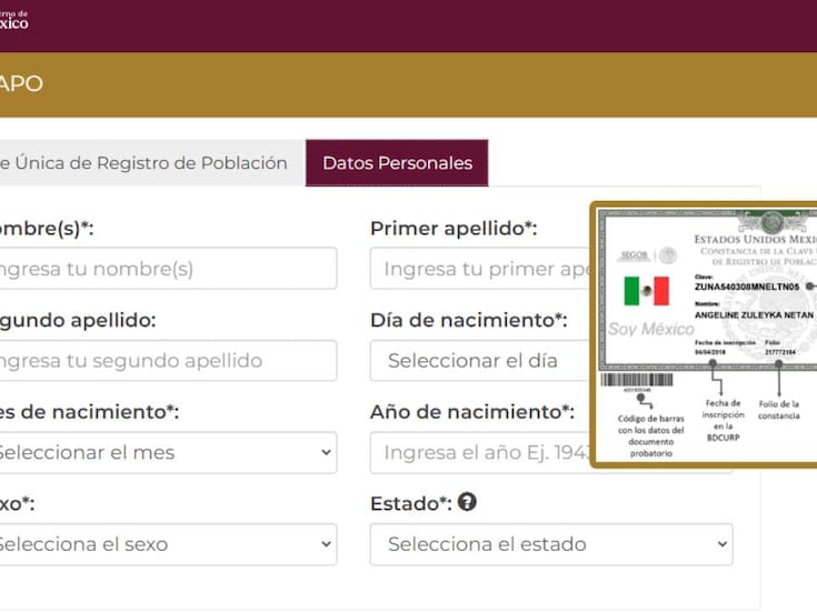 Pasos para tramitar la CURP en línea y gratis