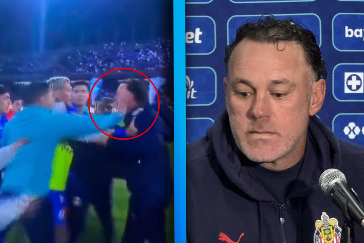 VIDEO: Gabriel Milito, técnico de Chivas, recibe cachetada de un miembro de Cruz Azul