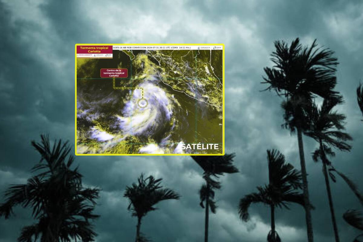 Tormenta Tropical Carlotta se forma en el Pacífico ¿Qué estados de México se verán afectados con fuertes lluvias y vientos?