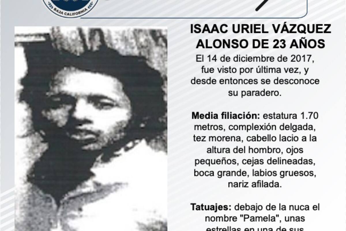 Se busca a Isaac Uriel Vázquez Alonso de 23 años