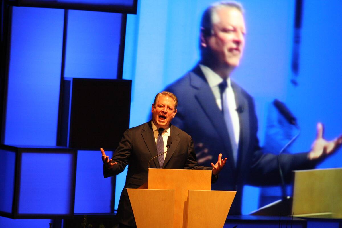 El ex Vicepresidente de Estados Unidos, AI Gore, en su participación durante la primera edición de Tijuana Innovadora.