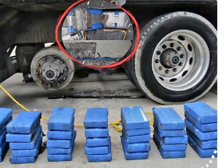 Aseguran casi 186 kilos de cocaína en remolque en la garita de Calexico
