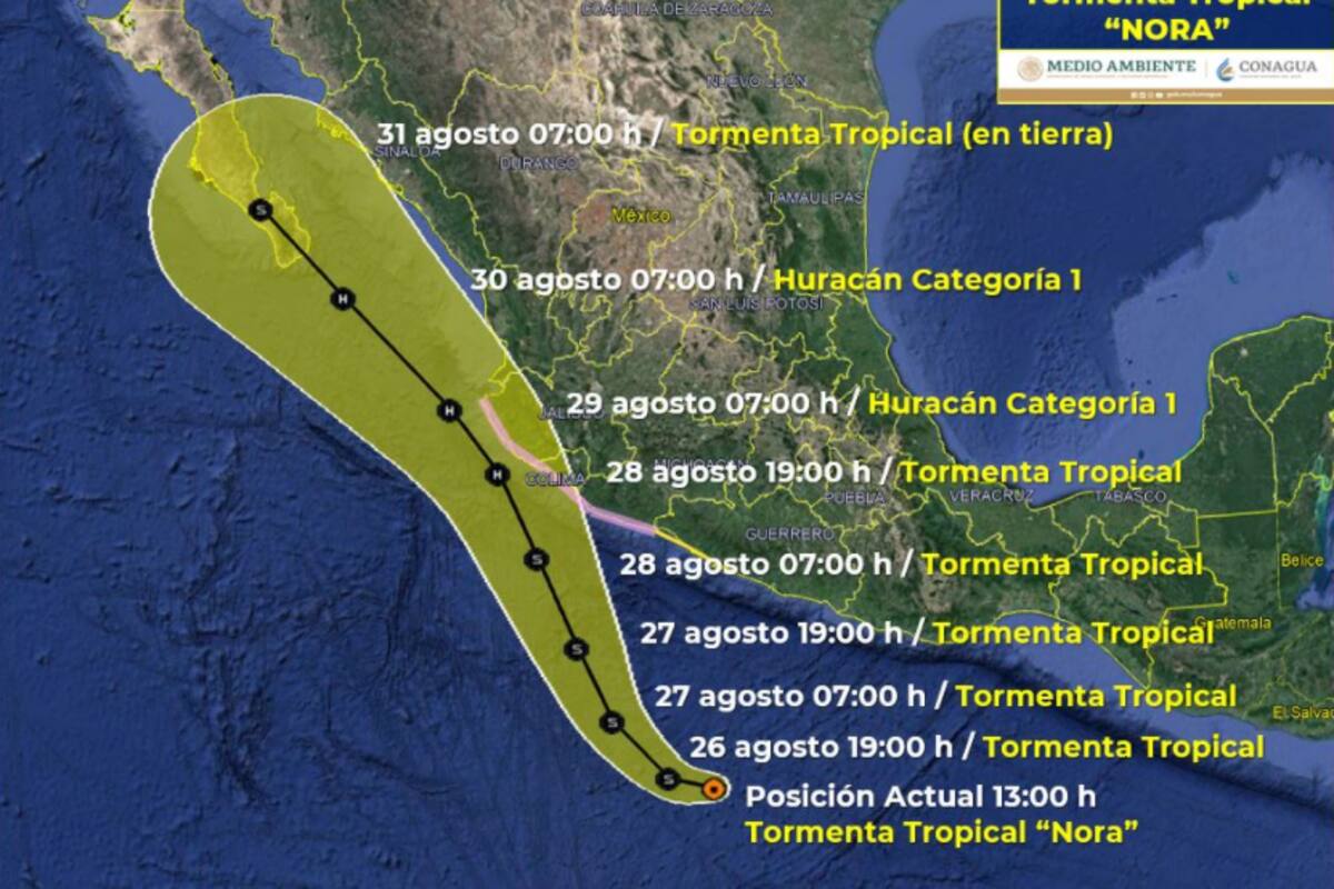 Tormenta tropical “Nora” se forma frente a las costas de Acapulco
