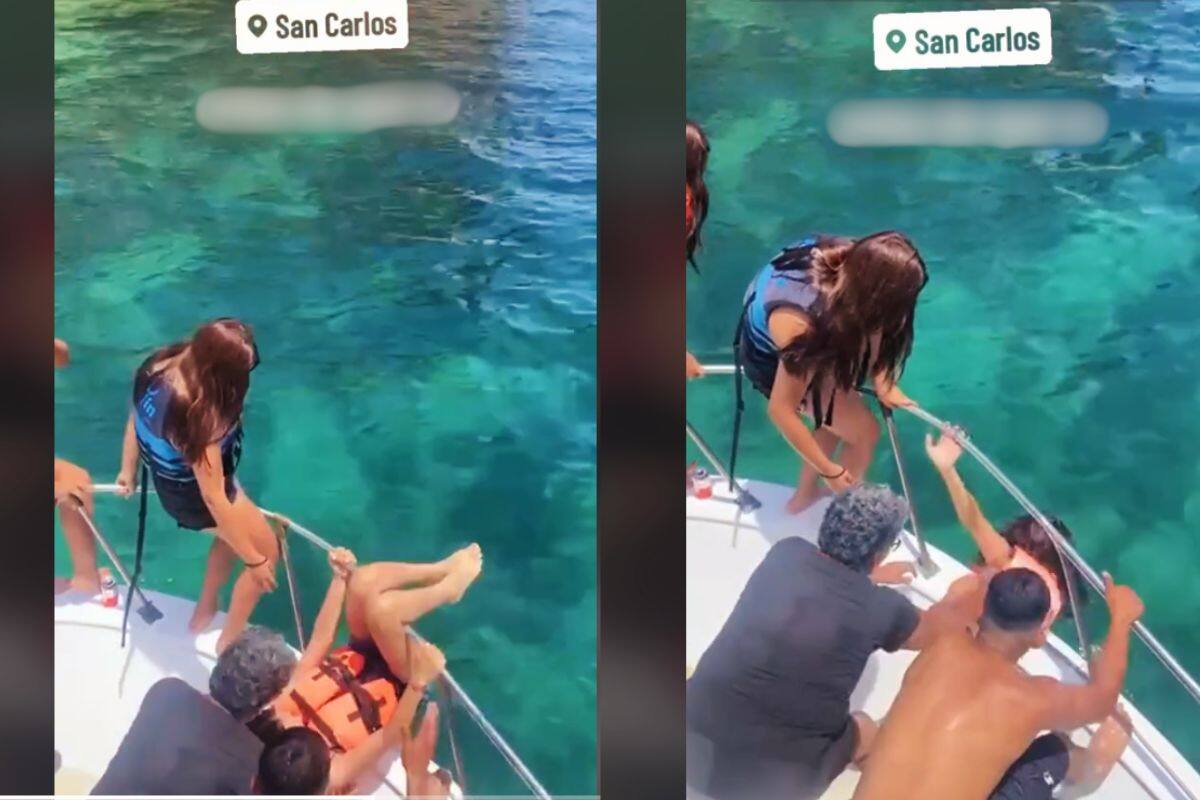 VIDEO | San Carlos: Chica sufre penoso accidente en yate más de una vez