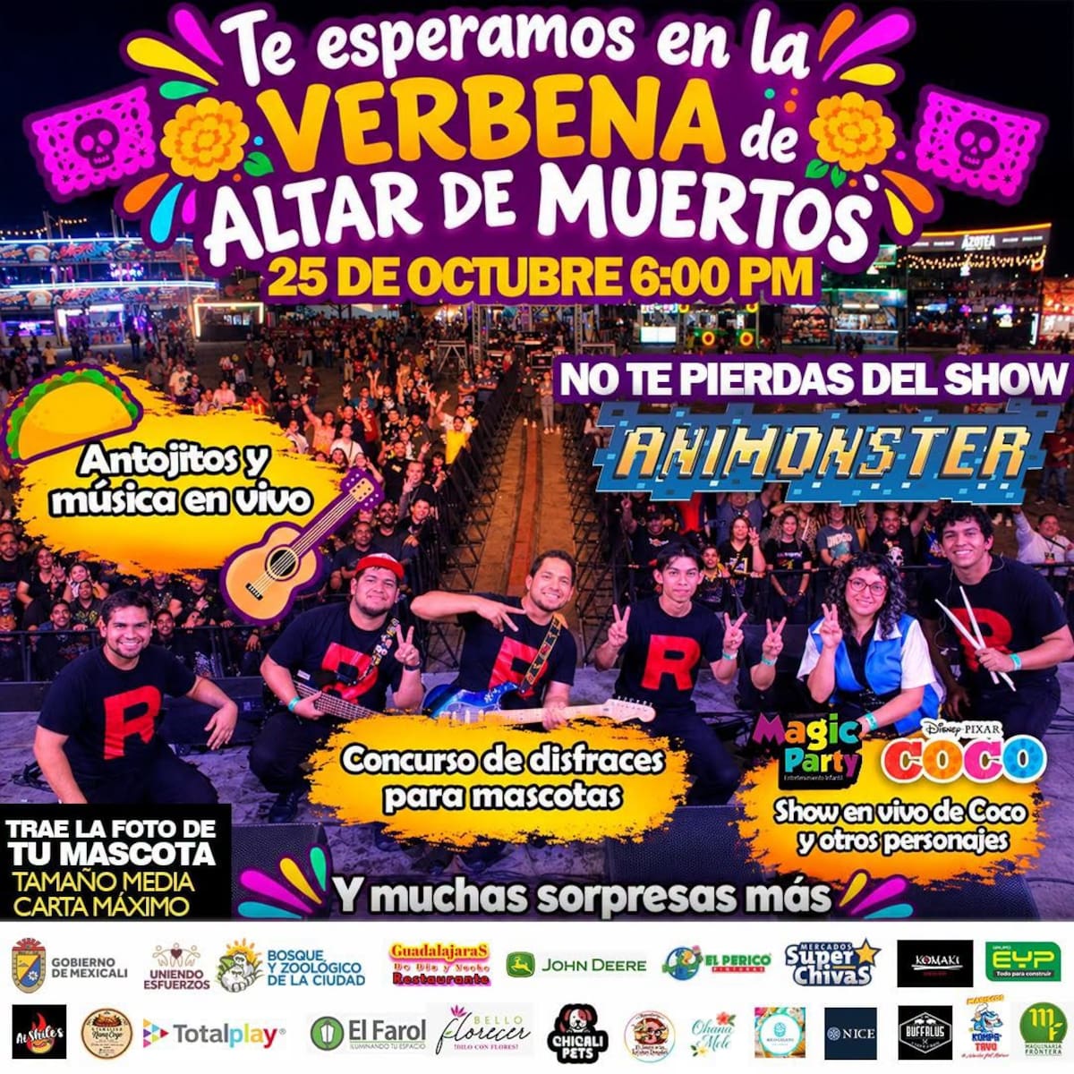 Habrá un show en vivo del espectáculo "Coco" basado en la famosa película Disney, concurso de disfraces para perritos, música en vivo y venta de antojitos l Foto: Cortesía
