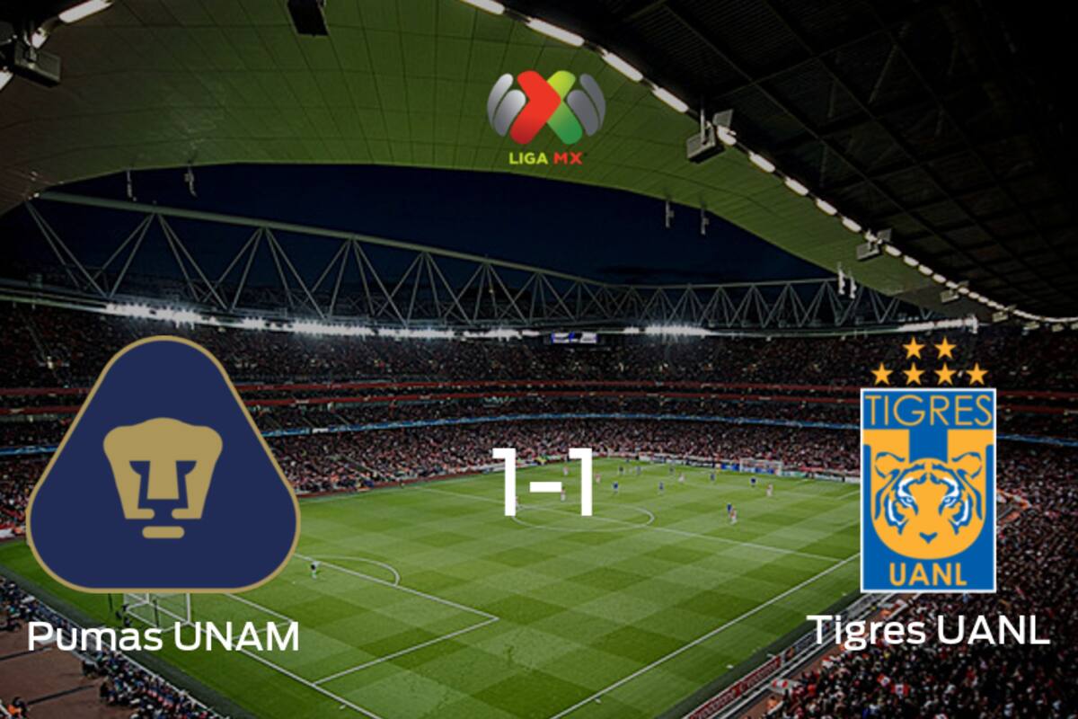 Empate a uno entre Pumas UNAM y Tigres UANL